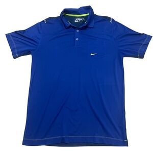 Nike Golf Tour Performance Dri-Fit Polo Shirt Blue Men's Size Medium EUC Pocket